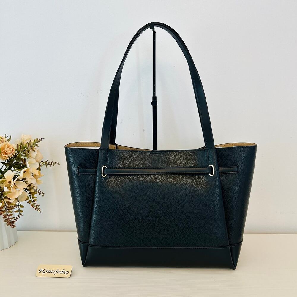 Michael Kors Purse Reed Large Logo Tote Bag Black MK - Picture 4 of 8